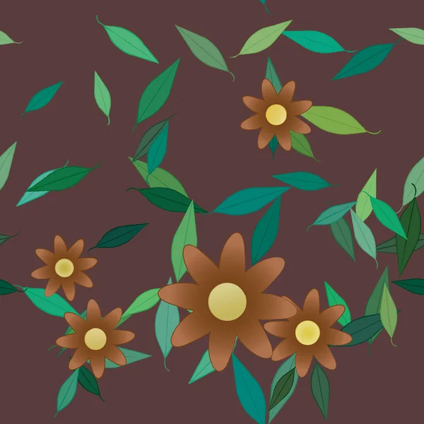 Blossom Foliage Flowers Bloom Wallpaper Vector Illustration — Stock Vector