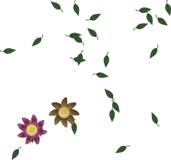 Follaje Flores Flores Florecen Fondo Pantalla Vector Ilustración — Archivo Imágenes Vectoriales