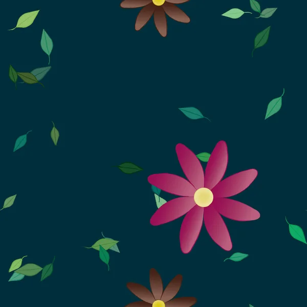 Summer Flowers Background Vector Illustration — Stock Vector