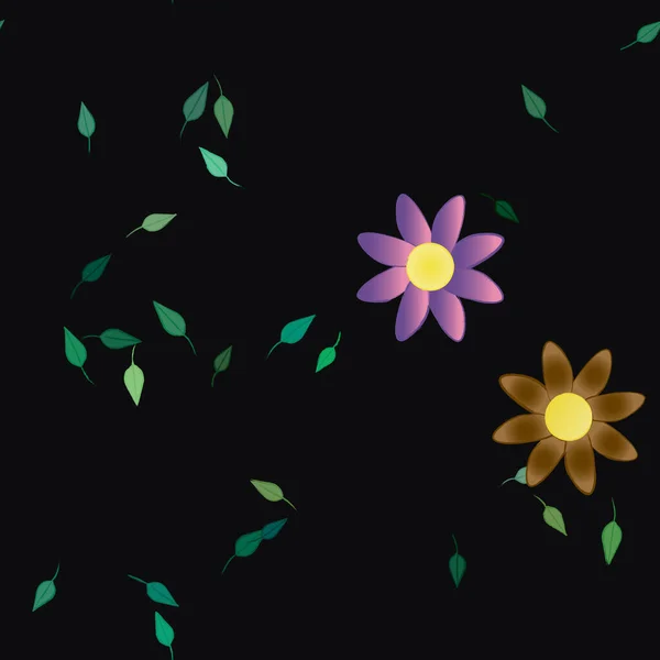 Fond Feuillage Sans Couture Fleurs Fleur Papier Peint Illustration Vectorielle — Image vectorielle