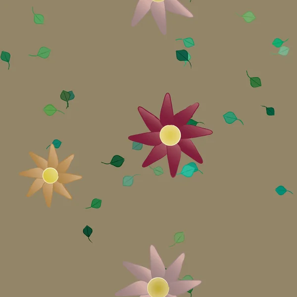 Bloesem Gebladerte Bloemen Bloei Behang Vector Illustratie — Stockvector