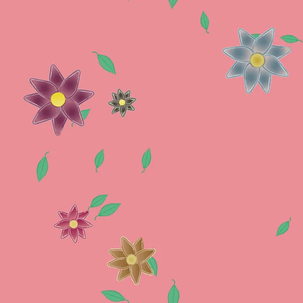 Farbigen Floralen Hintergrund Mit Blumen Vektorillustration — Stockvektor