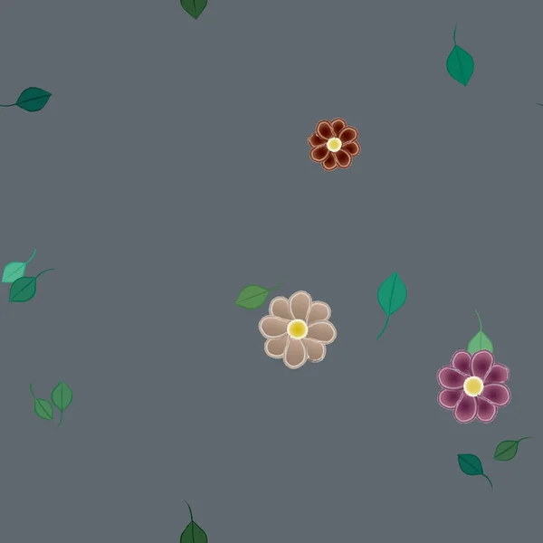 Flores Botánicas Fondo Ilustración Vectorial — Vector de stock