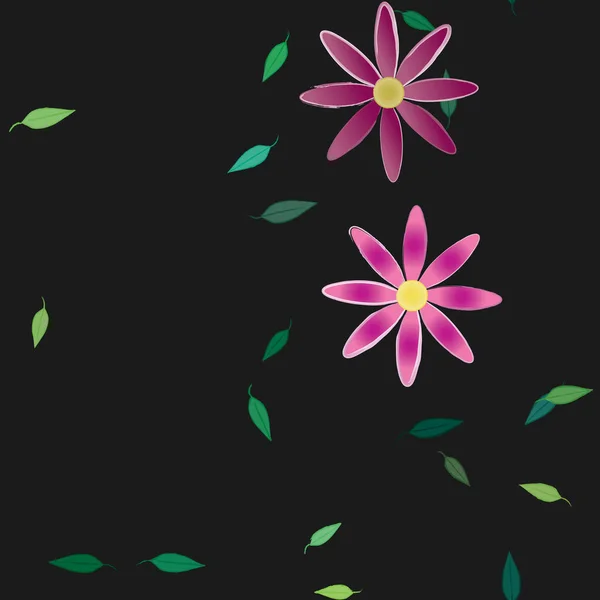 Blossom Foliage Flowers Bloom Wallpaper Vector Illustration — Stock Vector