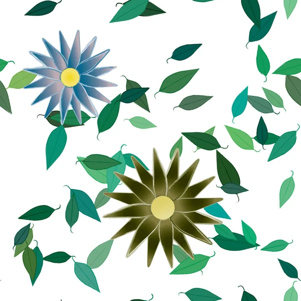 Blossom Foliage Flowers Bloom Wallpaper Vector Illustration — Stock Vector