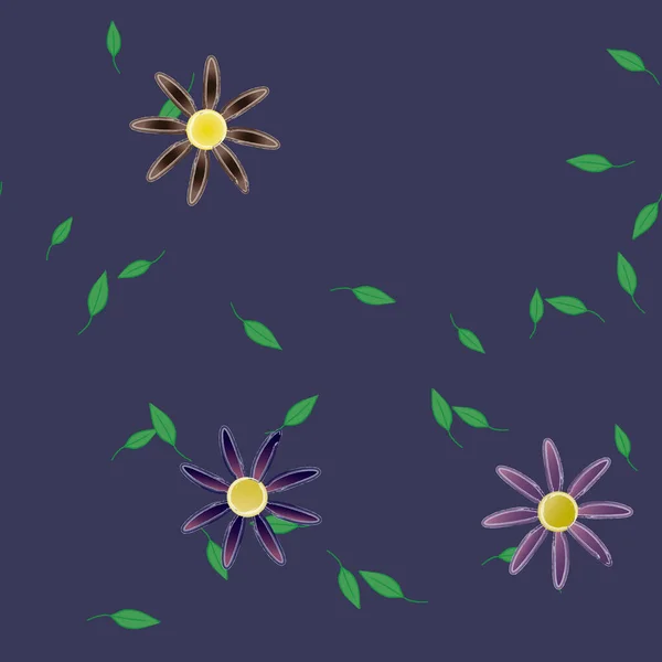 Flores Botánicas Fondo Ilustración Vectorial — Vector de stock