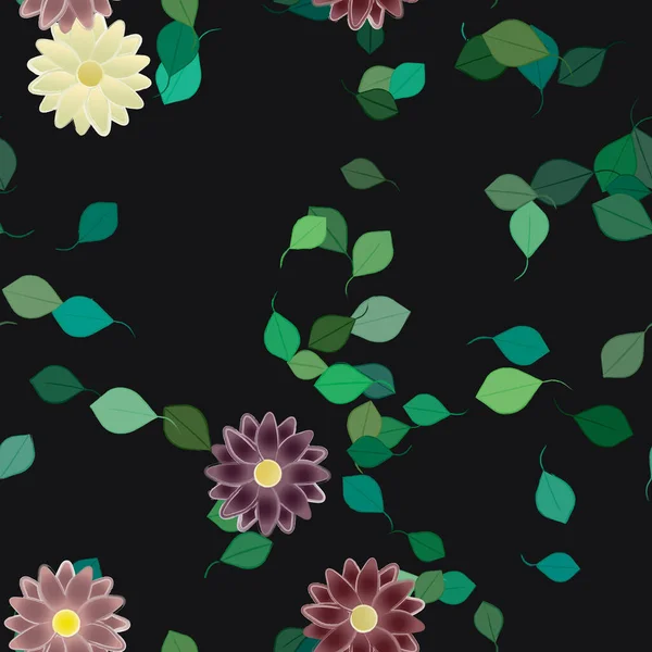 Fond Floral Coloré Avec Des Fleurs Illustration Vectorielle — Image vectorielle