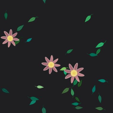 Çiçek yaprakları, çiçekler duvar kağıtları, vektör illüstrasyonları..