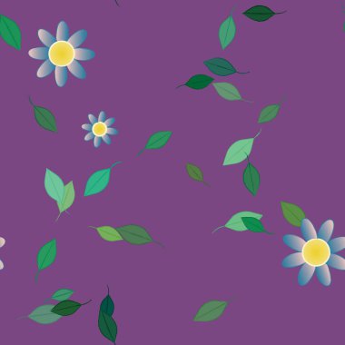 Çiçek yaprakları, çiçekler duvar kağıtları, vektör illüstrasyonları..