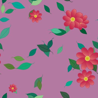 Çiçek yaprakları, çiçekler duvar kağıtları, vektör illüstrasyonları..