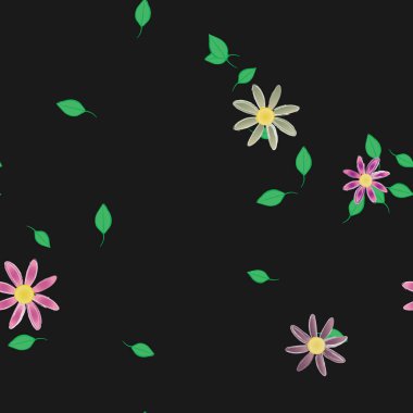 Çiçek yaprakları, çiçekler duvar kağıtları, vektör illüstrasyonları.