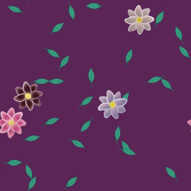 Çiçek yaprakları, çiçekler duvar kağıtları, vektör illüstrasyonları..