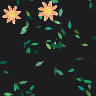 Çiçek yaprakları, çiçekler duvar kağıtları, vektör illüstrasyonları..