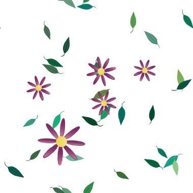 Çiçekli renkli çiçek arkaplanı, vektör illüstrasyonu