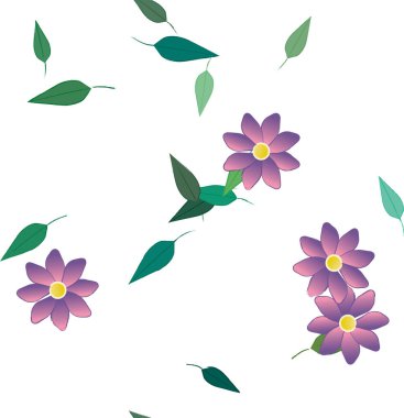 Çiçek yaprakları, çiçekler duvar kağıtları, vektör illüstrasyonları..