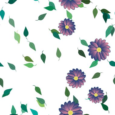 Çiçekli renkli çiçek arkaplanı, vektör illüstrasyonu