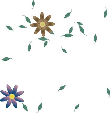 Botanik çiçekler arka plan, vektör illüstrasyonu