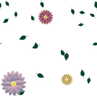 Çiçek yaprakları, çiçekler duvar kağıtları, vektör illüstrasyonları..