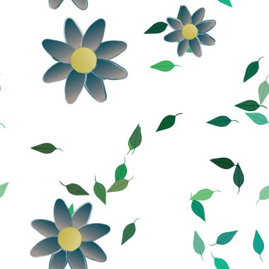 Çiçek yaprakları, çiçekler duvar kağıtları, vektör illüstrasyonları..