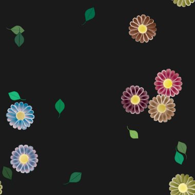 Çiçek yaprakları, çiçekler duvar kağıtları, vektör illüstrasyonları..