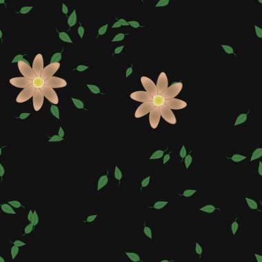 Çiçek yaprakları, çiçekler duvar kağıtları, vektör illüstrasyonları.