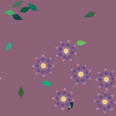 Çiçek yaprakları, çiçekler duvar kağıtları, vektör illüstrasyonları..