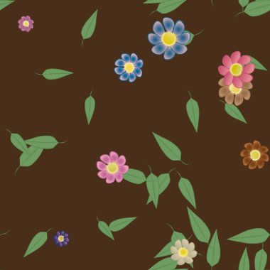 yaz çiçekleri arka plan, vektör illüstrasyonu