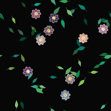 Çiçek yaprakları, çiçekler duvar kağıtları, vektör illüstrasyonları..