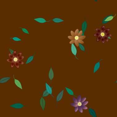 Çiçek yaprakları, çiçekler duvar kağıtları, vektör illüstrasyonları..