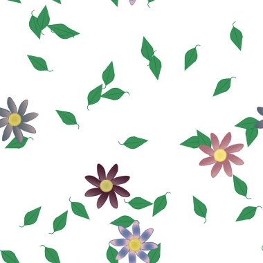 Çiçek yaprakları, çiçekler duvar kağıtları, vektör illüstrasyonları..