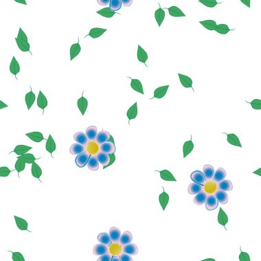 Botanik çiçekler arka plan, vektör illüstrasyonu