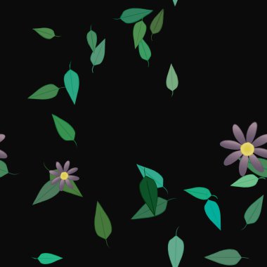 Çiçek yaprakları, çiçekler duvar kağıtları, vektör illüstrasyonları..