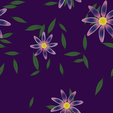 Çiçek yaprakları, çiçekler duvar kağıtları, vektör illüstrasyonları..