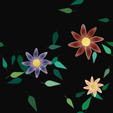 yaz çiçekleri arka plan, vektör illüstrasyonu