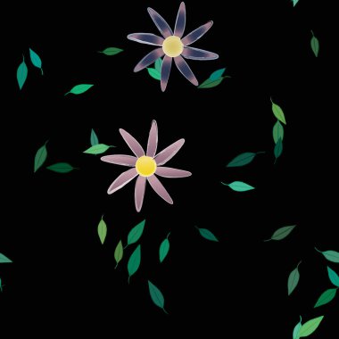 Çiçekli renkli çiçek arkaplanı, vektör illüstrasyonu