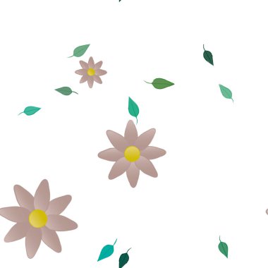 Çiçek yaprakları, çiçekler duvar kağıtları, vektör illüstrasyonları..