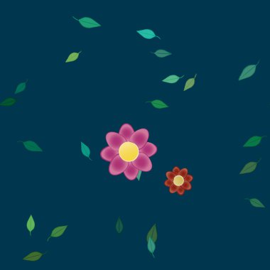 Çiçekli renkli çiçek arkaplanı, vektör illüstrasyonu