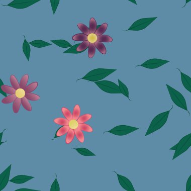 Renkli çiçek arkaplanı, çiçek vektör illüstrasyonu