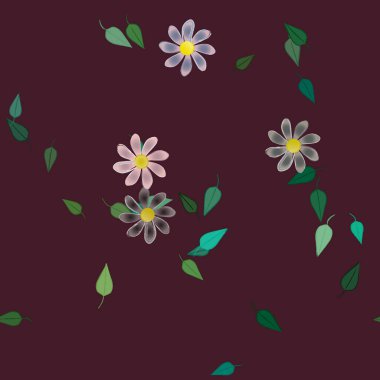 Çiçek yaprakları, çiçekler duvar kağıtları, vektör illüstrasyonları..