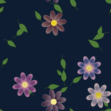 Botanik çiçekler arka plan, vektör illüstrasyonu