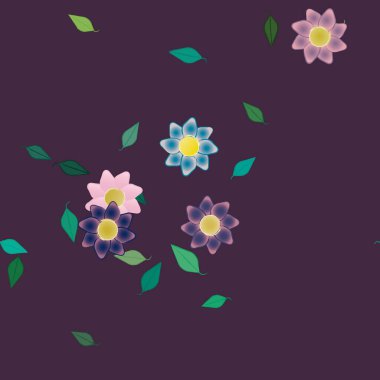 Çiçek yaprakları, çiçekler duvar kağıtları, vektör illüstrasyonları..