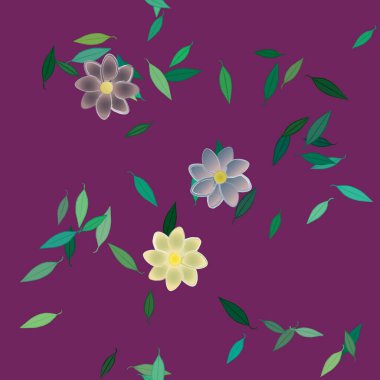 Çiçekli renkli çiçek arkaplanı, vektör illüstrasyonu