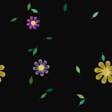 Çiçek yaprakları, çiçekler duvar kağıtları, vektör illüstrasyonları.