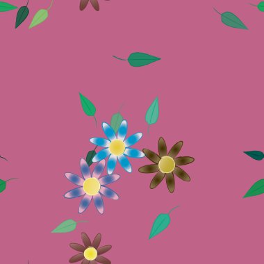 Çiçek yaprakları, çiçekler duvar kağıtları, vektör illüstrasyonları..