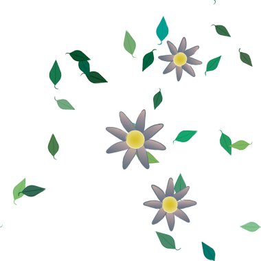 Çiçek yaprakları, çiçekler duvar kağıtları, vektör illüstrasyonları.