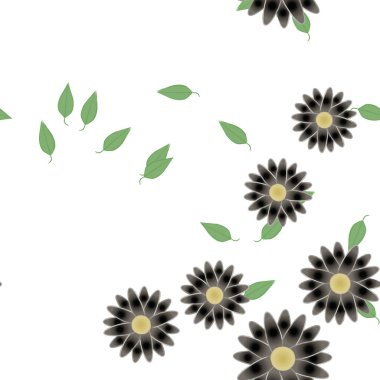 Çiçek yaprakları, çiçekler duvar kağıtları, vektör illüstrasyonları..