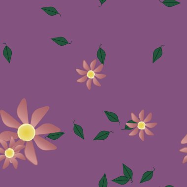 Çiçek yaprakları, çiçekler duvar kağıtları, vektör illüstrasyonları..