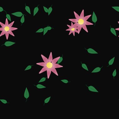 Çiçek yaprakları, çiçekler duvar kağıtları, vektör illüstrasyonları..