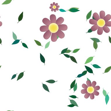 Çiçek yaprakları, çiçekler duvar kağıtları, vektör illüstrasyonları..