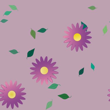 Çiçek yaprakları, çiçekler duvar kağıtları, vektör illüstrasyonları..